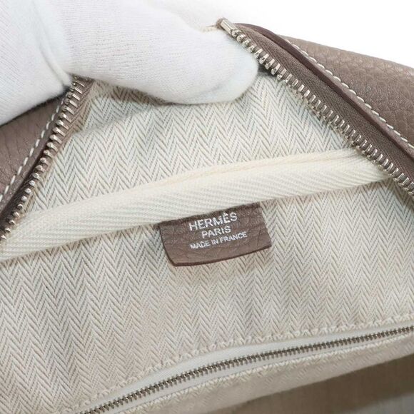 Hermes Victoria 2 35 Hand Bag Taurillon Cles Mance Etoupe T Engraved Silver - Picture 7 of 9